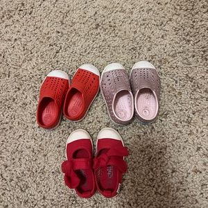 Two native toddler shoes size c6, Chus size 23